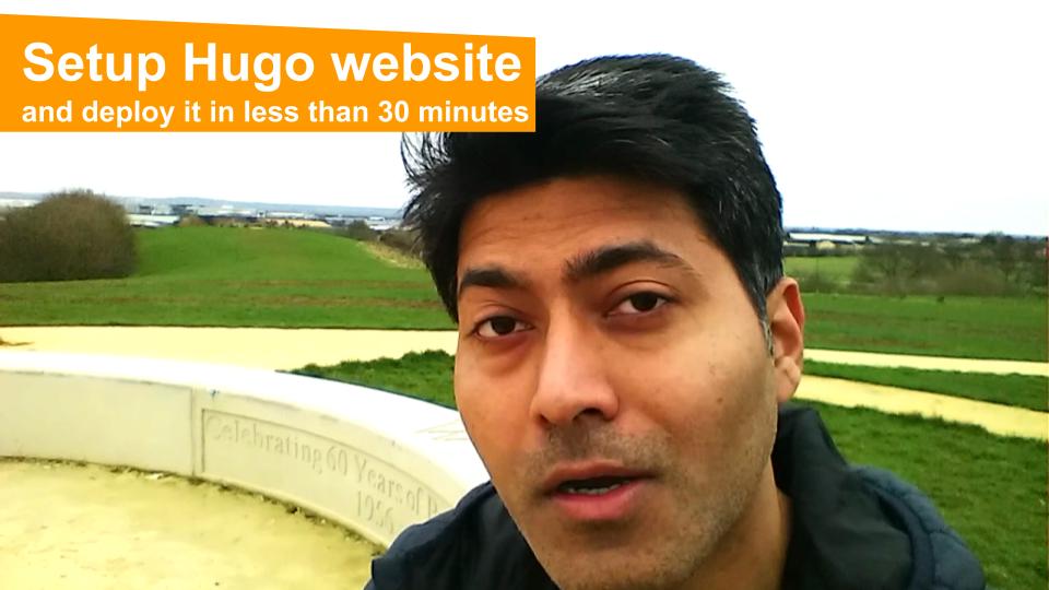 Setup Hugo website and deploy it in less than 30 minutes