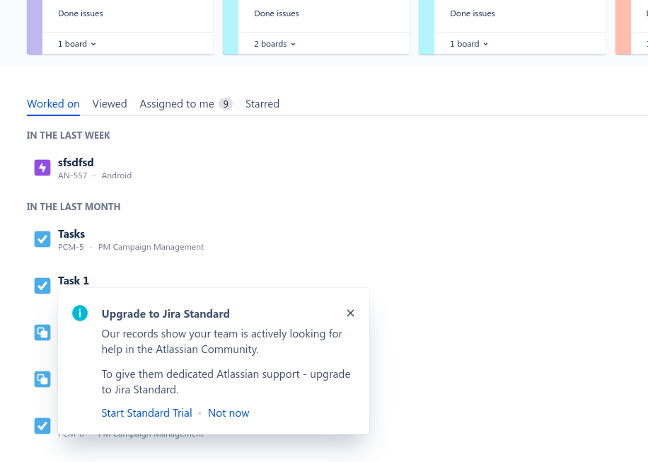 Upgrade to Jira Standard